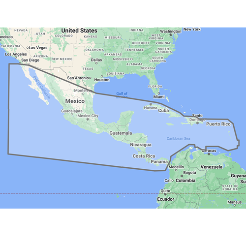 North America - Central America & Caribbean NA003 TZ Wide Chart für TZT..X Serie