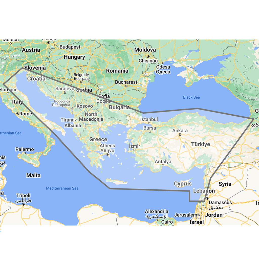 Eastern Mediterranean EM002 TZ Wide Chart für TZT..X Serie 