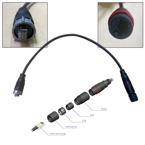 0.5m RJ-45 to HUB102 Adapter Cable WRJ-ADP-05M