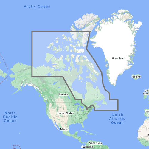 North America - Canada East and North NA002 TZ Wide Chart für TZT..X Serie