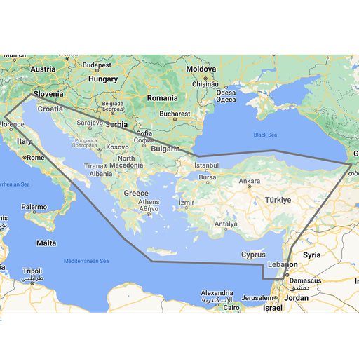 Eastern Mediterranean EM002 TZ Wide Chart für TZT..X Serie 
