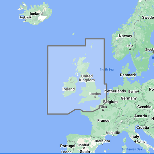 UK, Ireland & the Channel EW001 TZ Wide Chart für TZT..X Serie